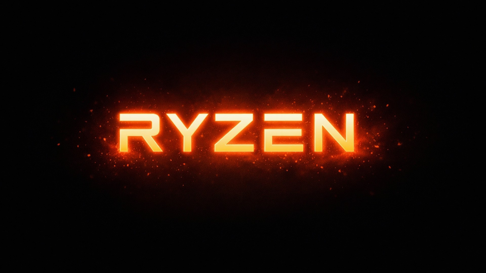 AMD Ryzen HD Wallpaper 4K - Orange Glow Text