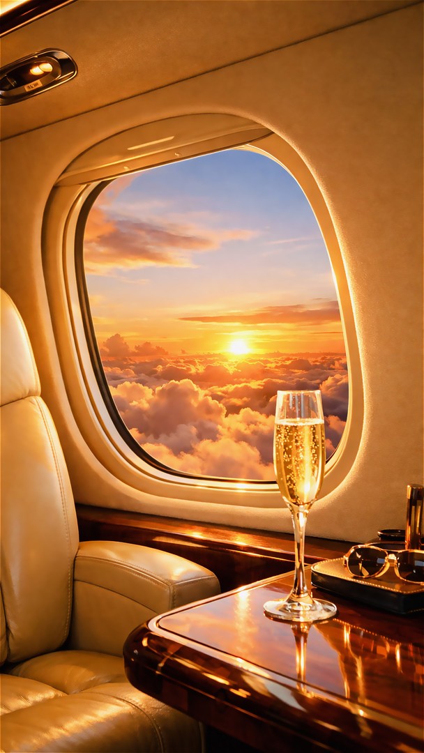 Luxury Private Jet Sunset View HD Wallpaper 4K