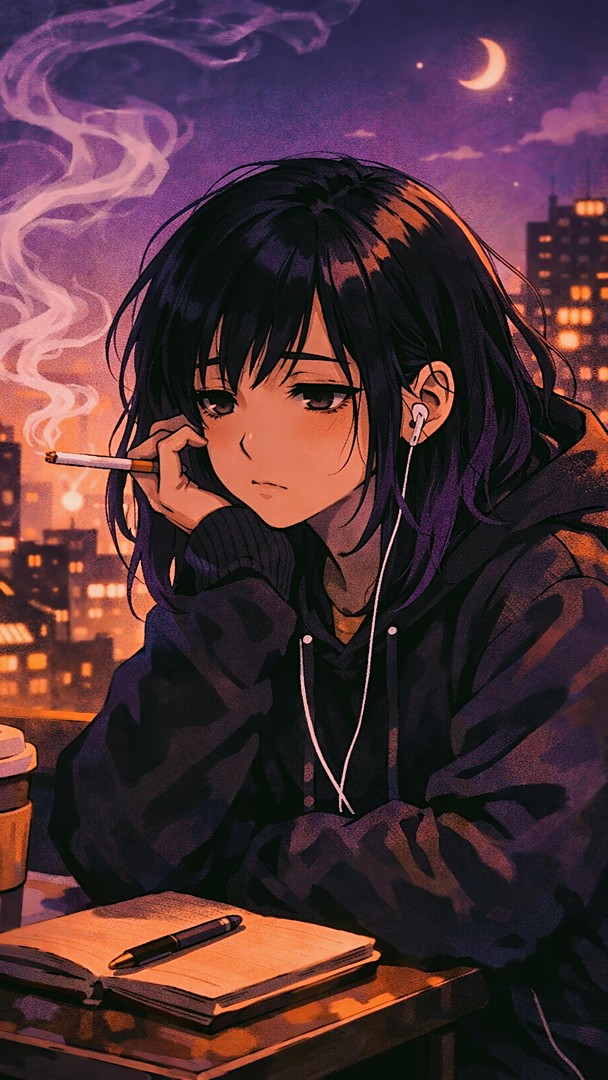 Anime Girl  HD Wallpaper 4K - Moody Aesthetic
