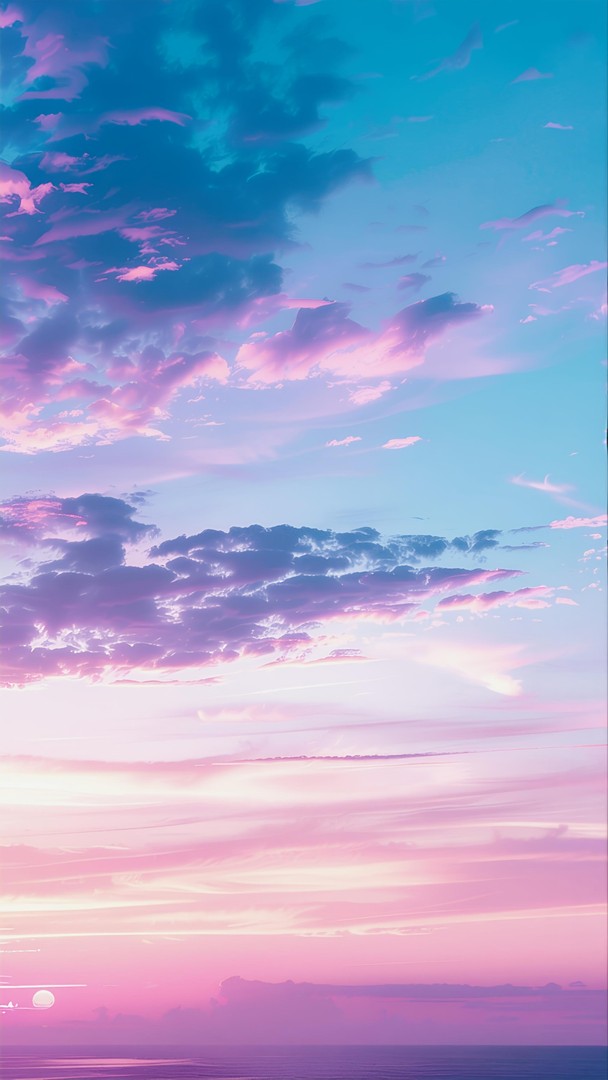 Blue Pink Evening Sky HD Wallpaper 4K - Pastel Clouds