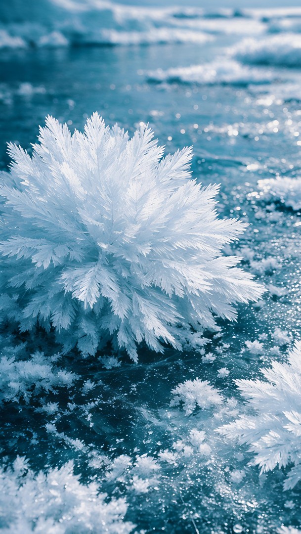 Ice Crystal HD Wallpaper 4K - Winter Macro Texture