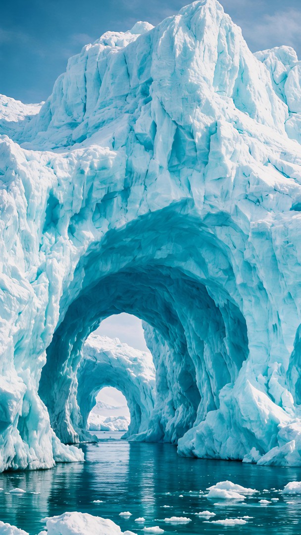 Blue Ice Glacier Arch HD Wallpaper 4K - Arctic Landscape