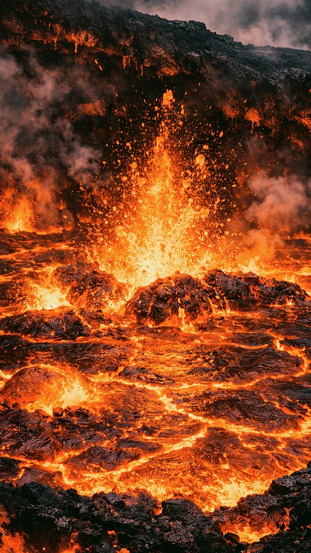 Volcanic Lava  HD Wallpaper 4K - Fire and Earth