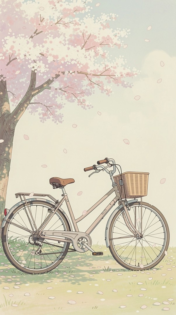 Bicycle art HD Wallpaper 4K - Spring Calm