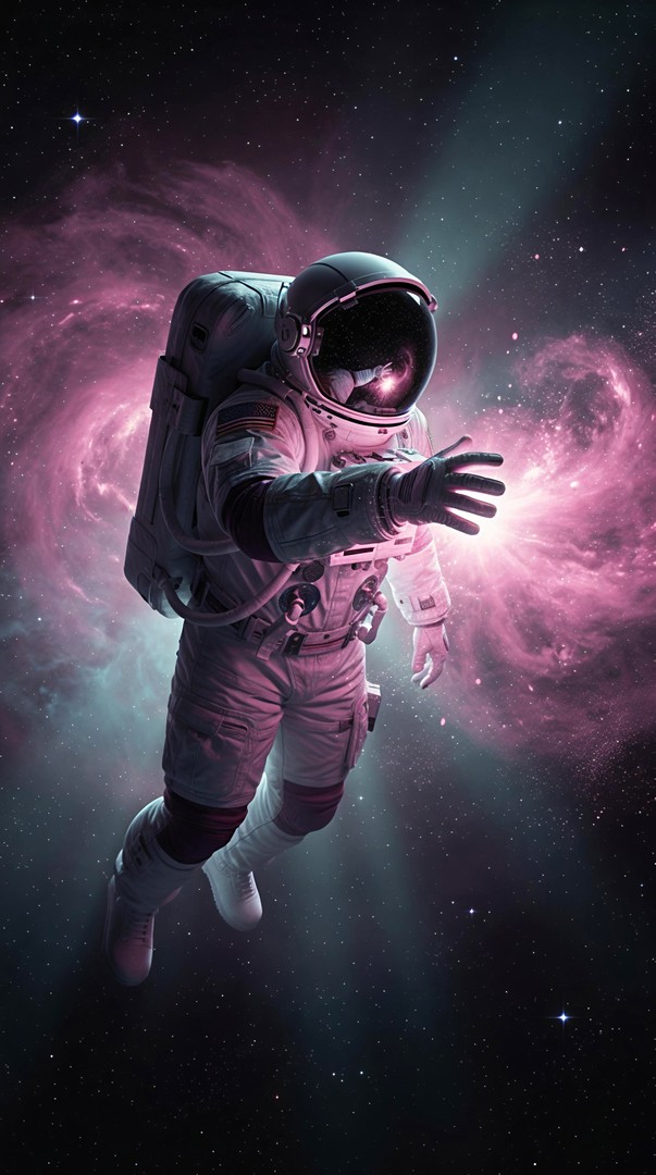 Astronaut in Nebula HD Wallpaper 4K - Cosmic Energy