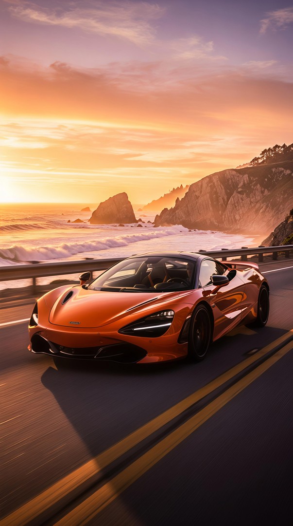 Supercar  Road HD Wallpaper 4K - Sunset Drive car