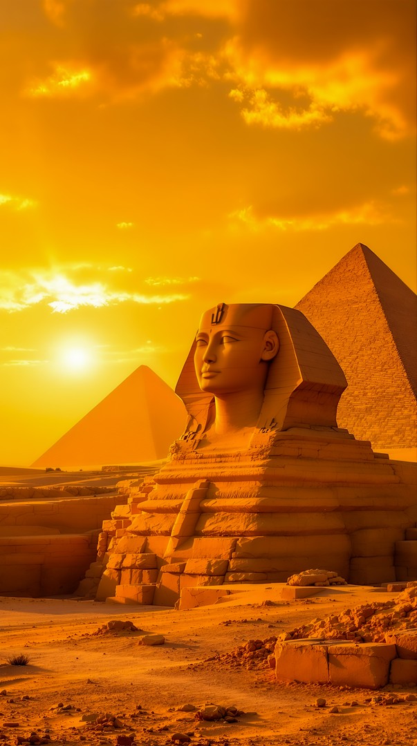 Great Sphinx HD Wallpaper 4K - Egyptian Sunset