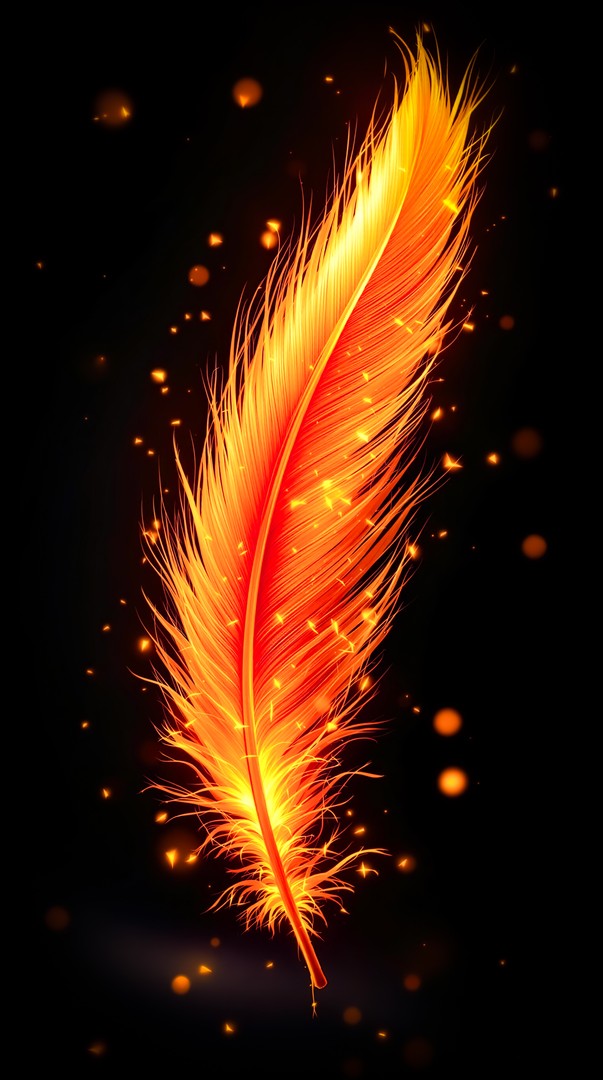 Fire Feather HD Wallpaper 4K - Flaming Energy