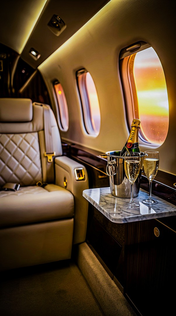 Private Jet Luxury Interior HD Wallpaper 4K - Elite Travel