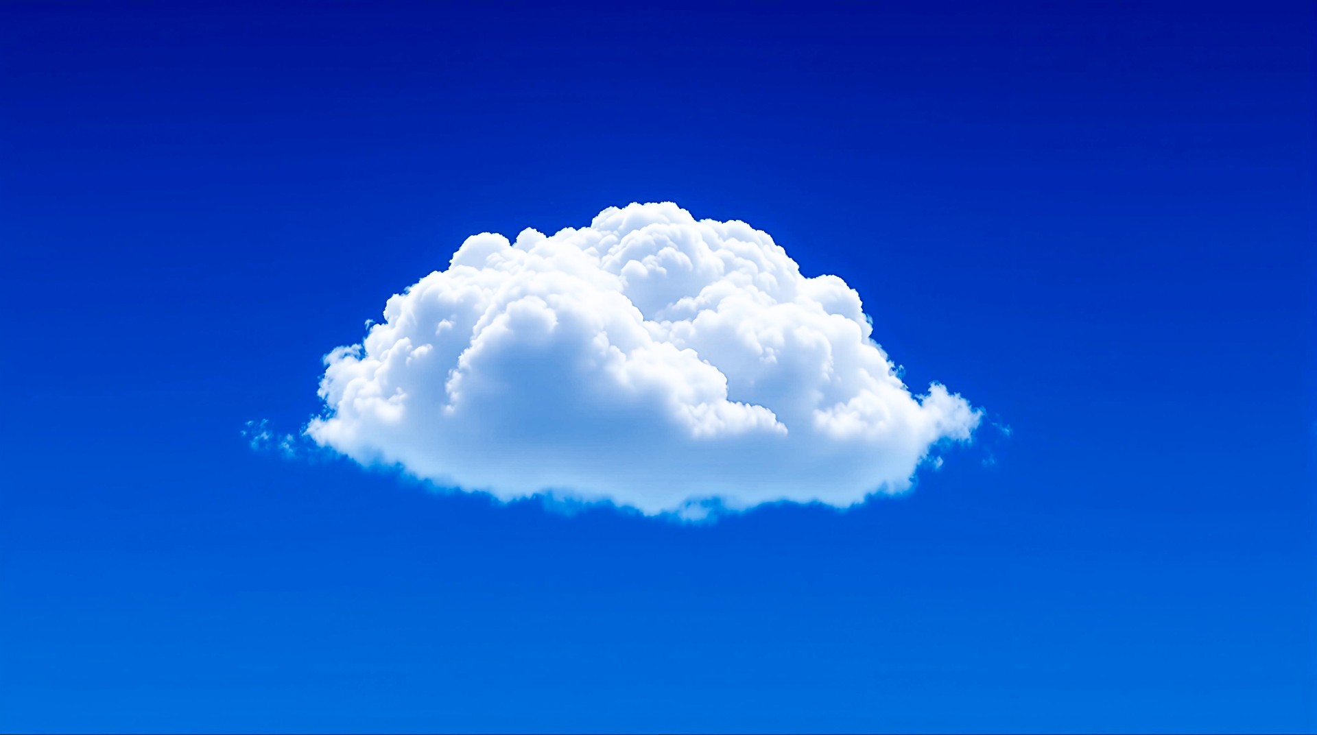 Single White Cloud Blue Sky HD Wallpaper 4K - Minimal Nature