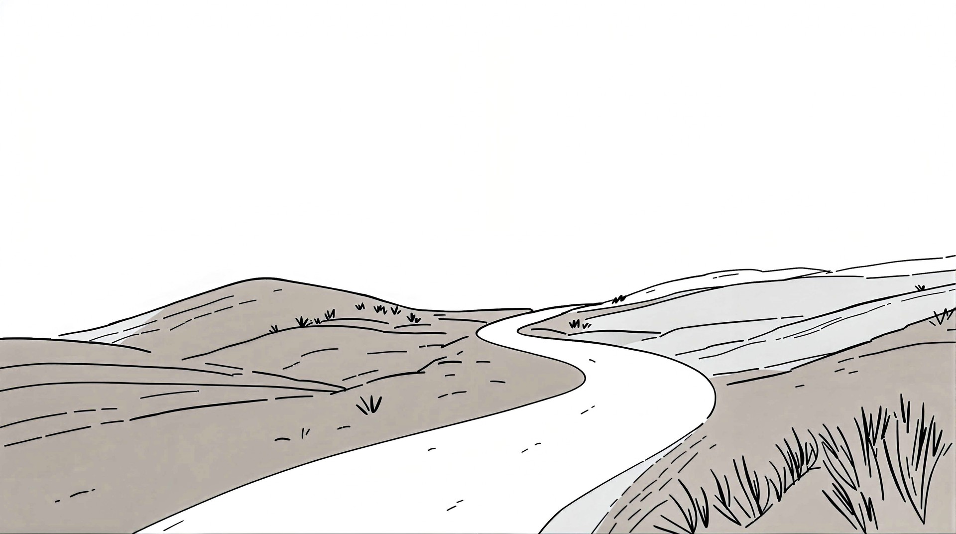 Minimal Road Illustration Desktop Wallpaper 4K – Simple Line Art