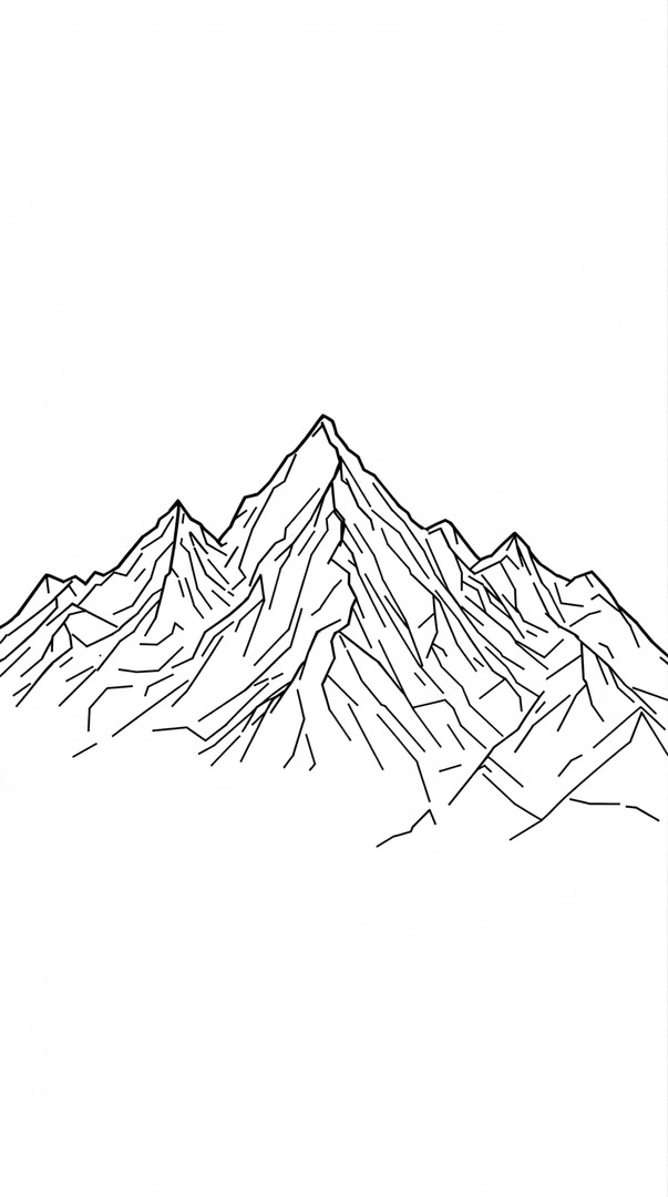 Minimal Mountain HD Wallpaper 4K - Clean Outline