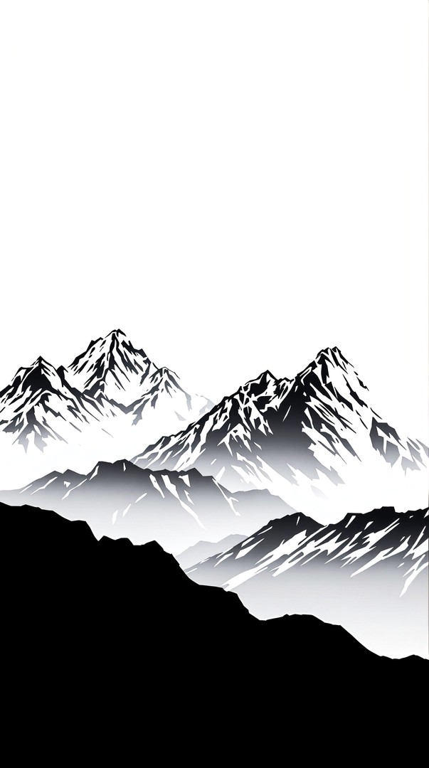 Black and White Mountain HD Wallpaper 4K - Minimal Landscape