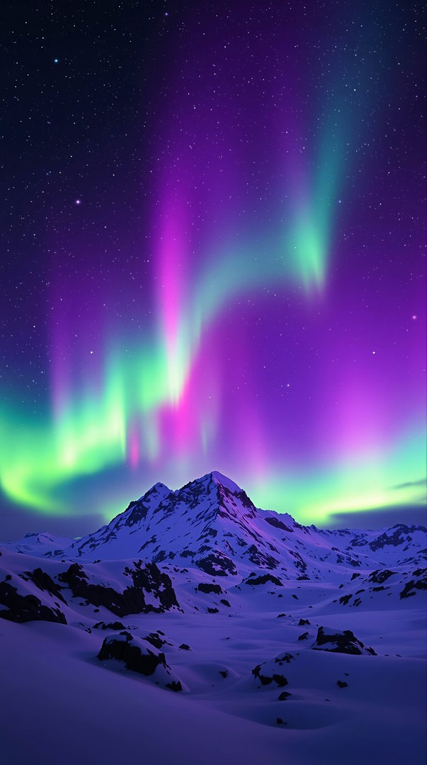 Aurora Borealis Mountain HD Wallpaper 4K - Northern Lights
