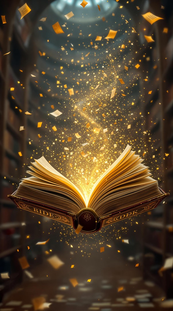 Magical Glowing Book HD Wallpaper 4K - Fantasy Art