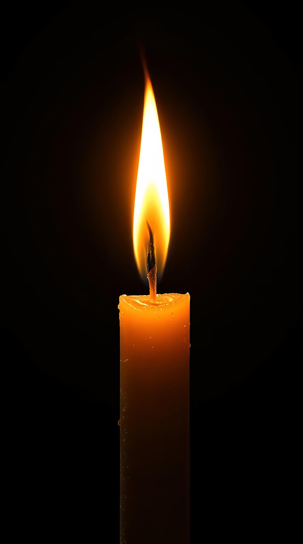 Single Candle Flame HD Wallpaper 4K - Dark Minimal