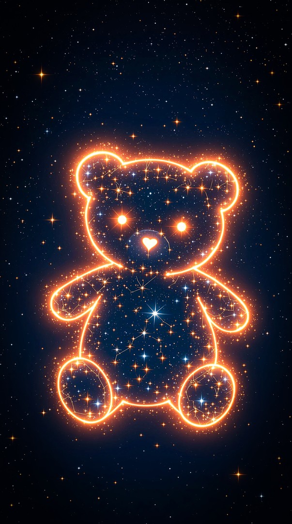 Teddy Bear Star Art HD Wallpaper 4K - Cosmic Cute