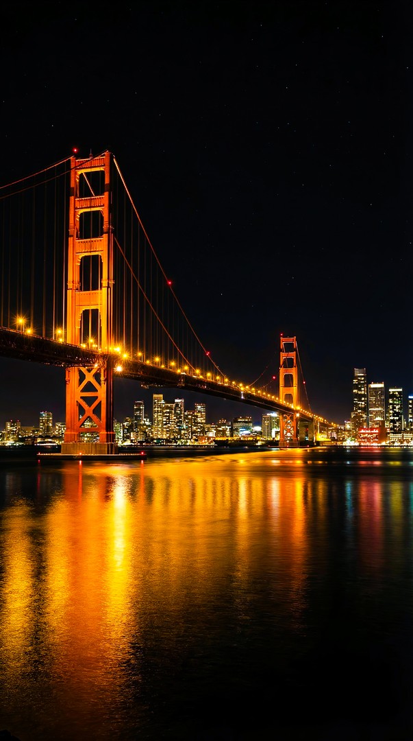 Bridge Night HD Wallpaper 4K - City Lights