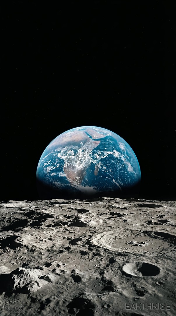 Earthrise From Moon HD Wallpaper 4K