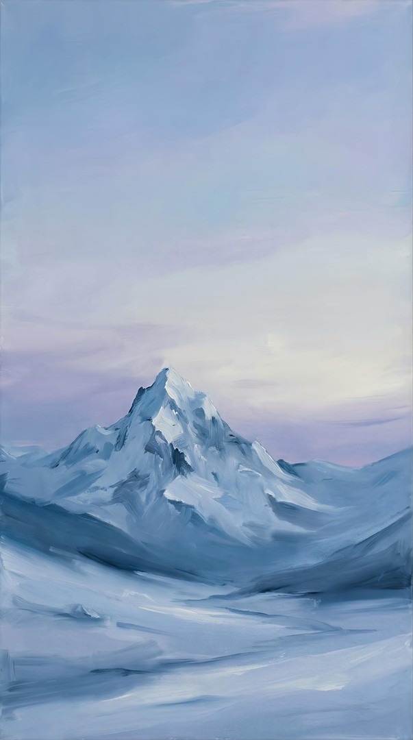Snowy Mountain Minimal Art HD Wallpaper 4K