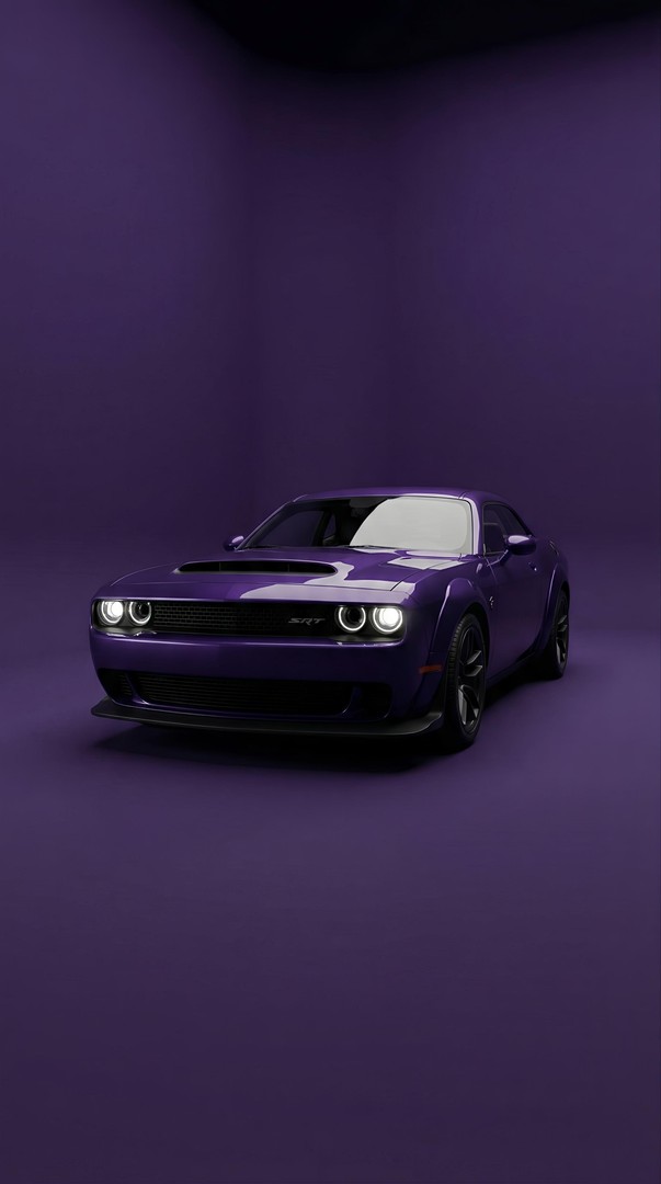 Purple Dodge Challenger SRT Hellcat 4K Wallpaper