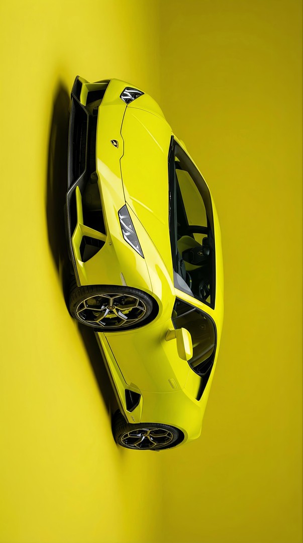 Yellow Lamborghini Huracan Top View 4K Wallpaper