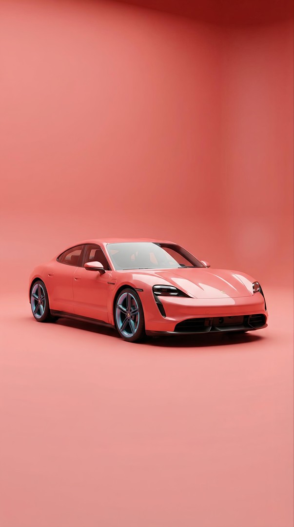 Pink Porsche Taycan Electric Sports Car 4K Wallpaper