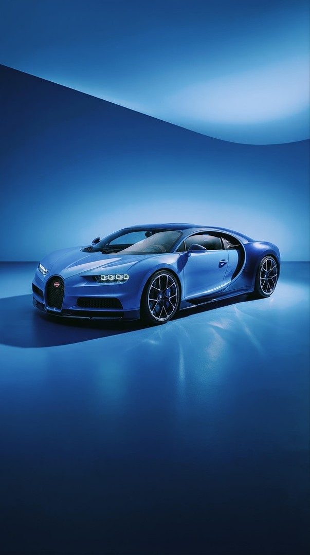 Blue Bugatti Chiron Hypercar 4K Wallpaper