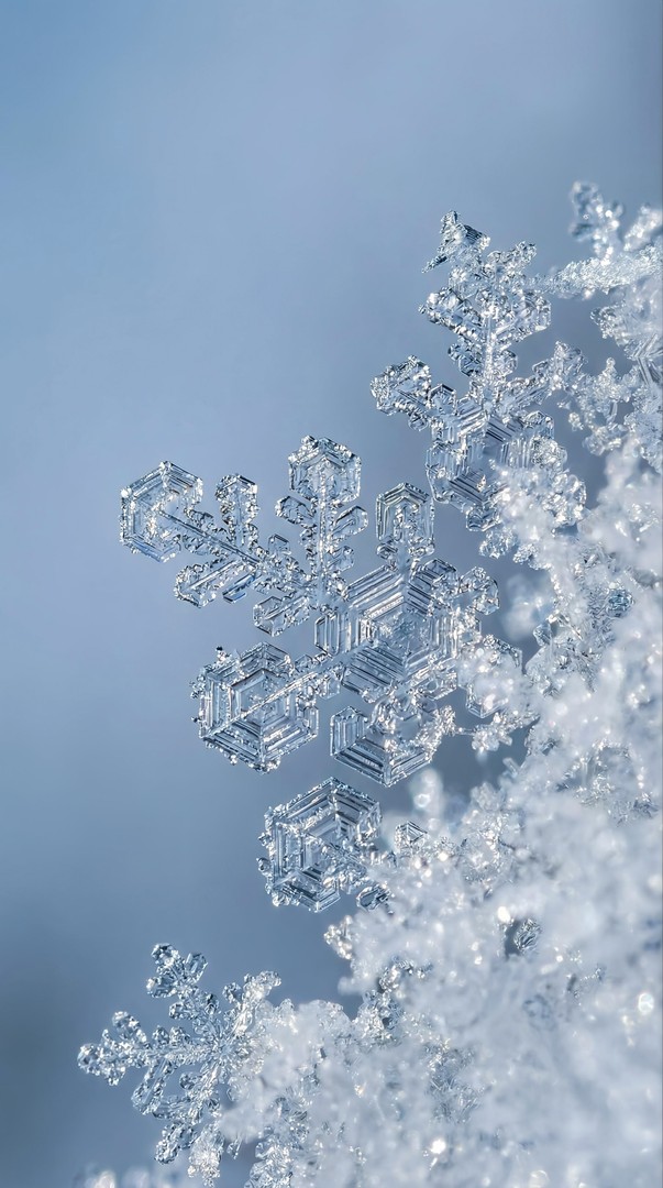 Snowflake Crystal Macro Photography Winter 4K Wallpaper