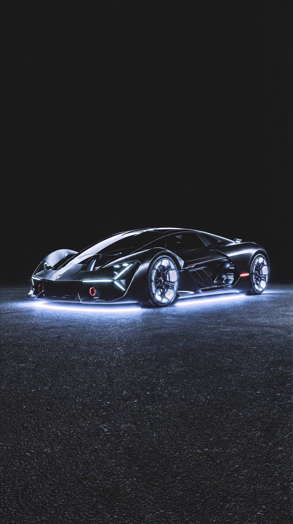 Silver Lamborghini  White Lights 4K Wallpaper