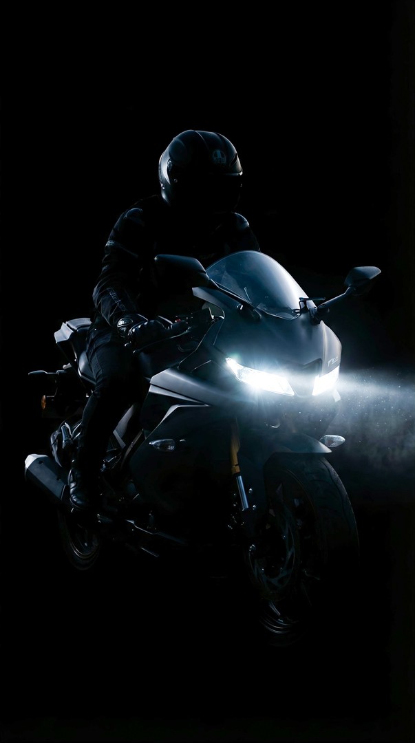 Sport Bike Rider Dramatic Lighting Night 4K Wallpaper