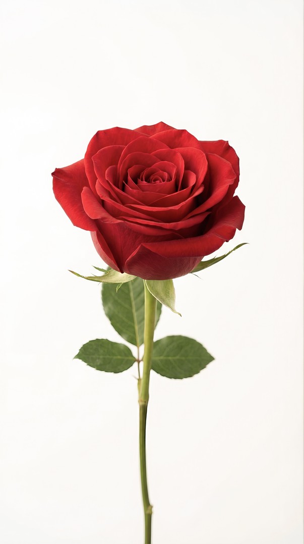 Red Rose on White Background 4K Wallpaper