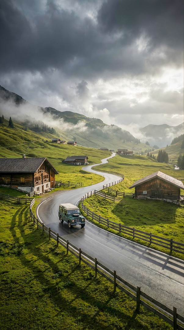 Alpine Village Road Scenic HD Wallpaper 4K