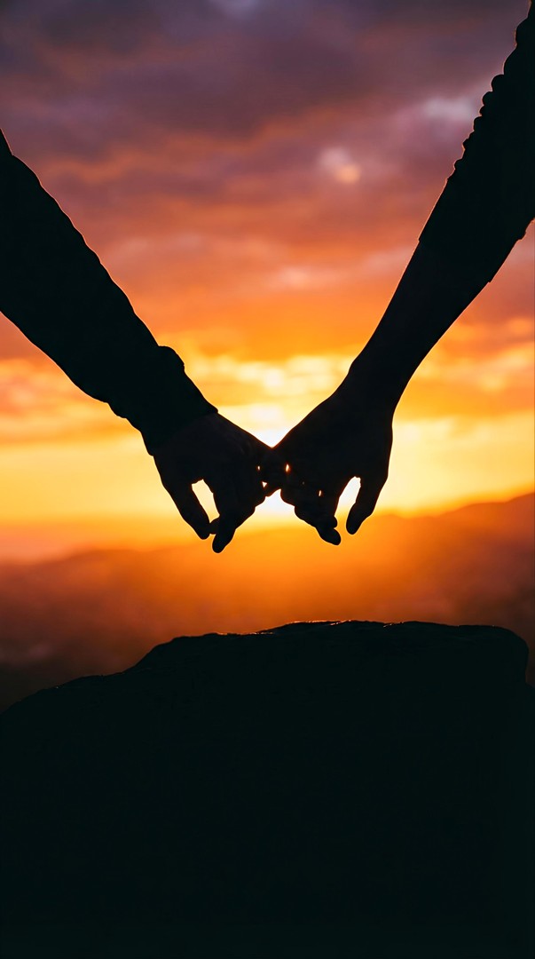 Holding Hands Sunset Love HD Wallpaper 4K