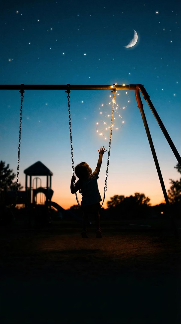 Child Reaching Stars Night HD Wallpaper 4K
