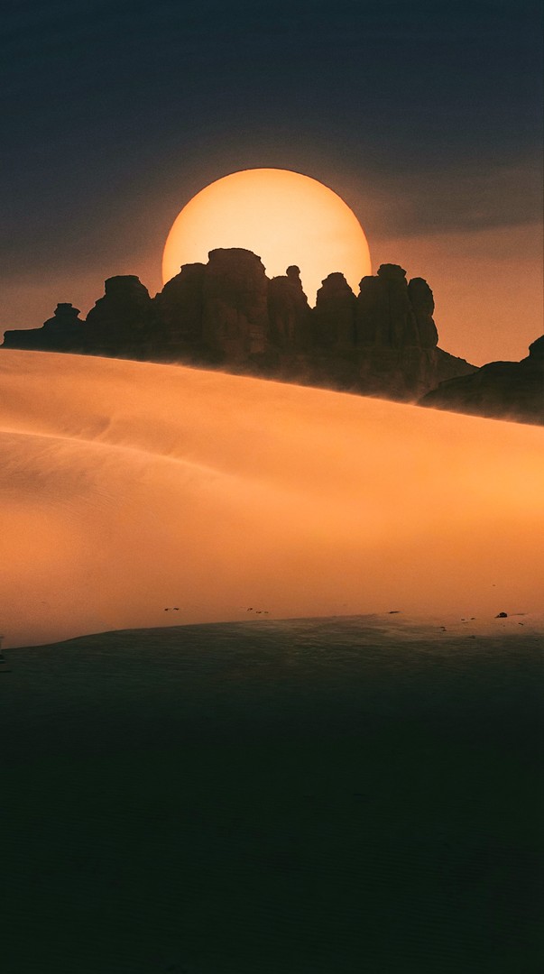 Desert Sunset Landscape HD Wallpaper 4K