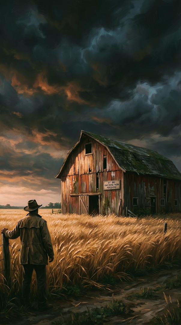 Dramatic Red Barn Wheat Field Storm Clouds 4K Wallpaper