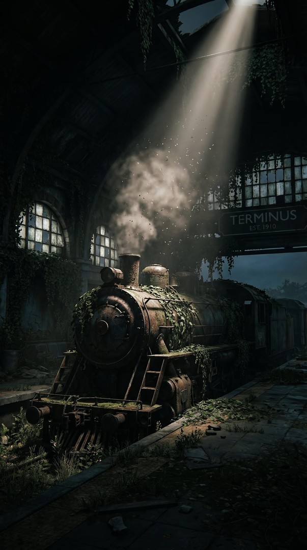 Abandoned Vintage Train Station HD Wallpaper 4K