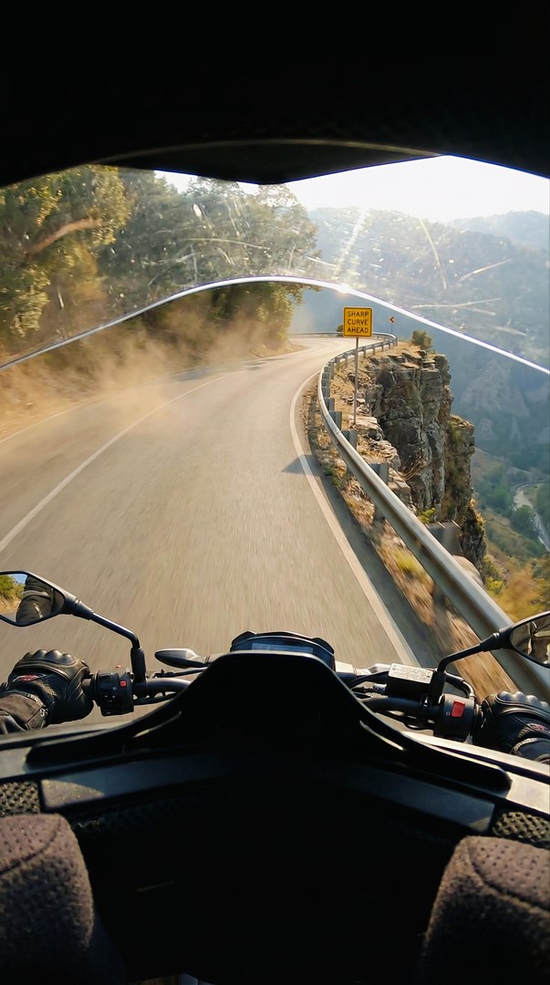 Mountain Road Motorcycle POV Ride HD Wallpaper 4K
