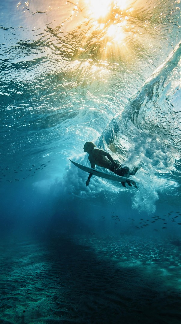 Underwater Surfing Wave HD Wallpaper 4K