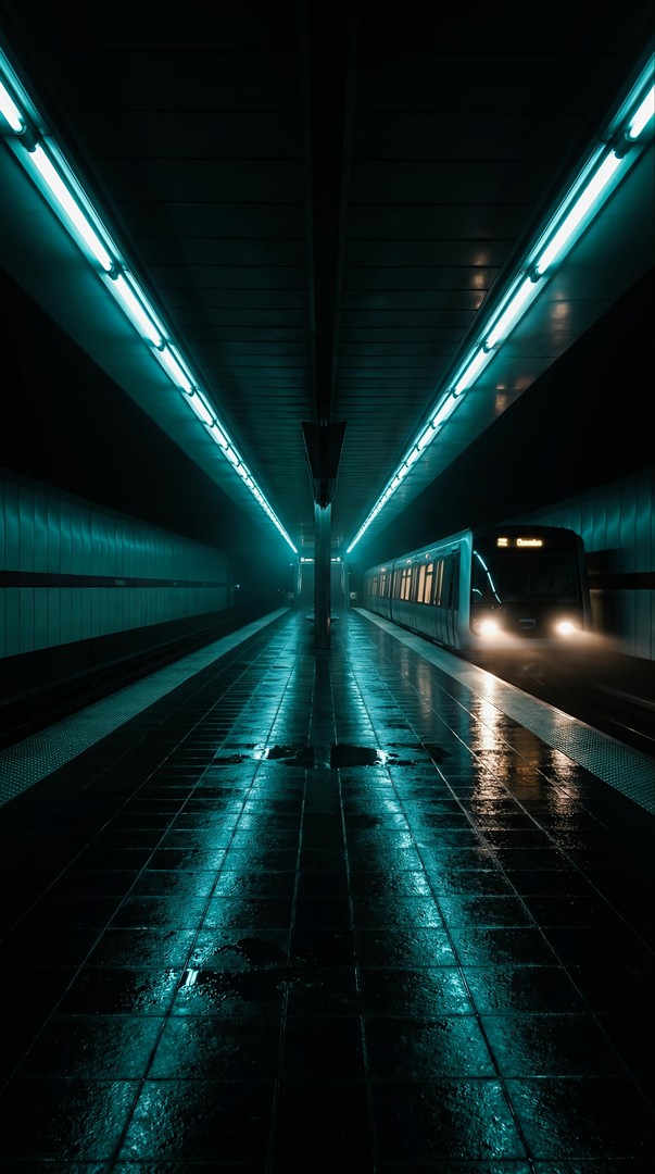 Dark Subway Station Night HD Wallpaper 4K