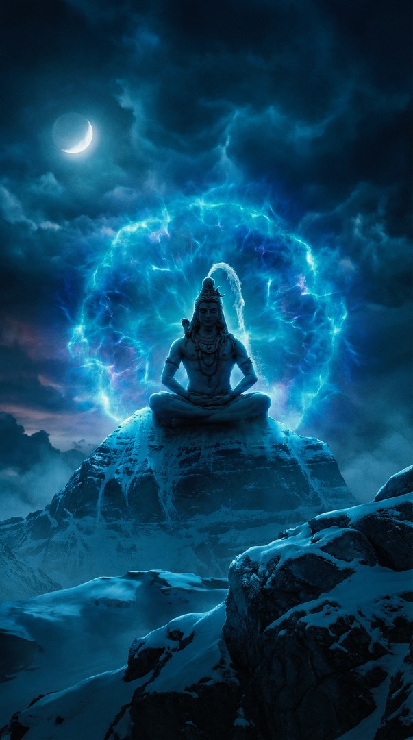 Lord Shiva Cosmic Meditation HD Wallpaper 4K