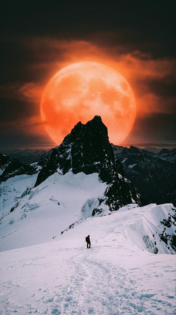 Moon Over Mountain HD Wallpapers for mobile