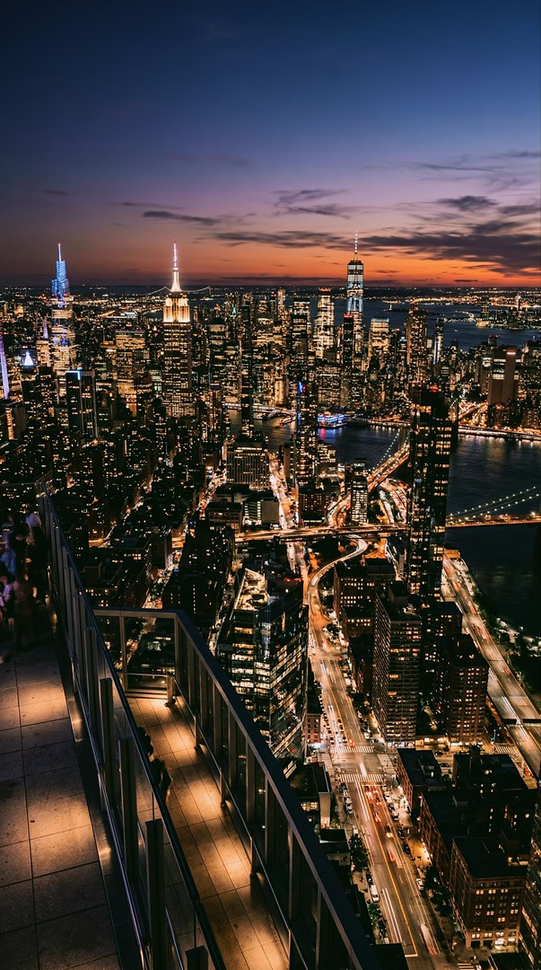 New York City Skyline at Sunset HD Wallpaper 4K