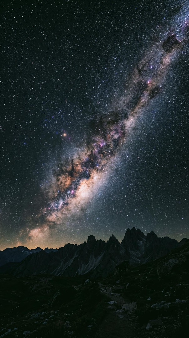 Milky Way Galaxy Over Mountains HD Wallpaper 4K