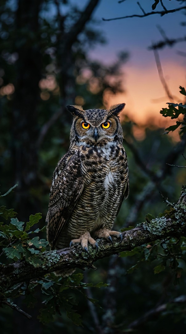 Majestic Owl with Glowing Eyes HD Wildlife Wallpaper 4K