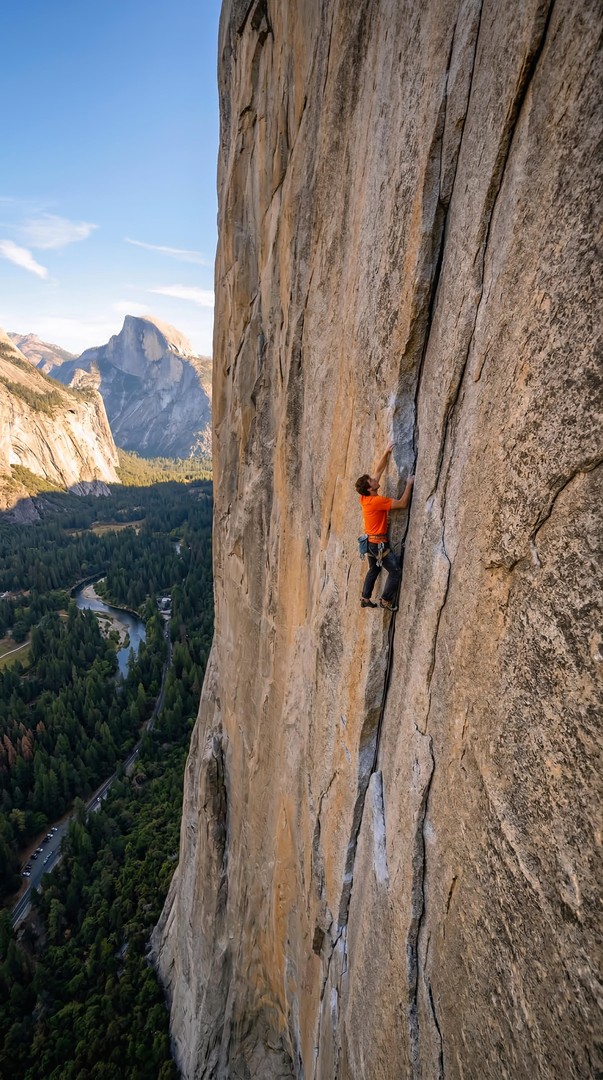 Extreme Rock Climbing on Giant Mountain Wall HD Adventure Wallpaper 4K