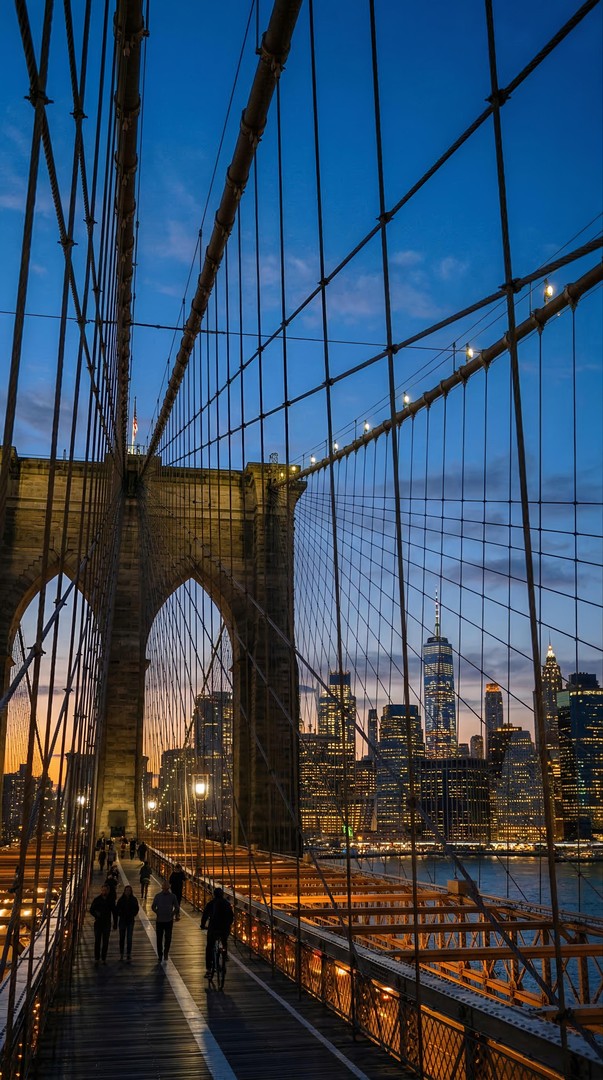 Brooklyn Bridge Night City View HD Wallpaper 4K