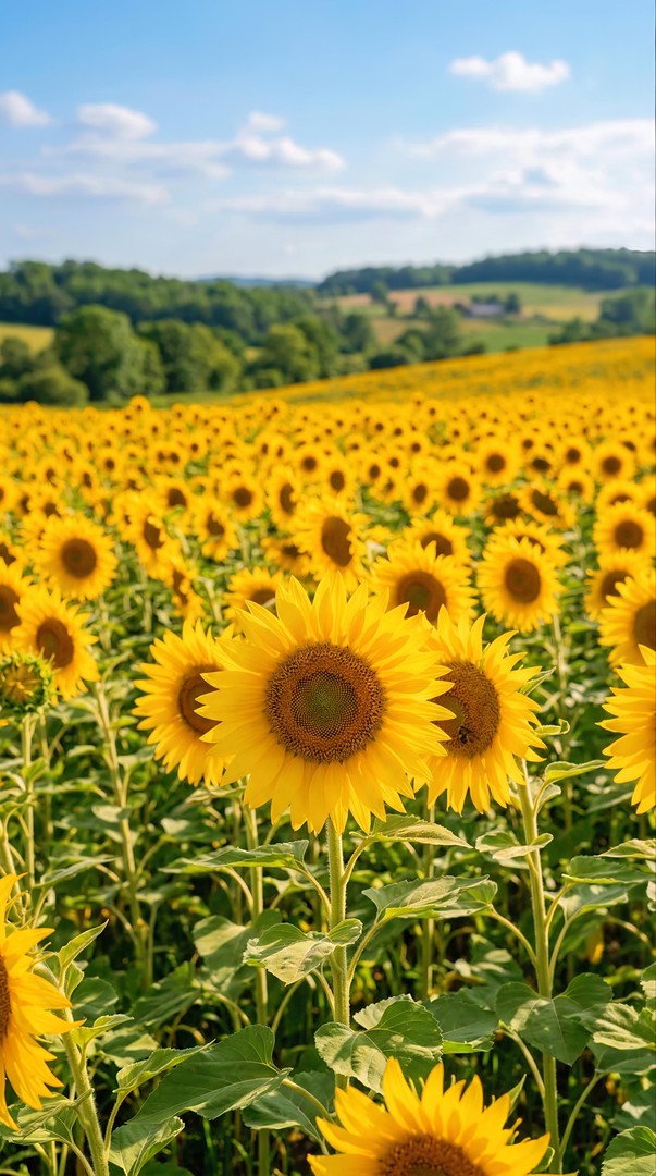 Sunflower Close-Up Field HD Wallpaper for mobile