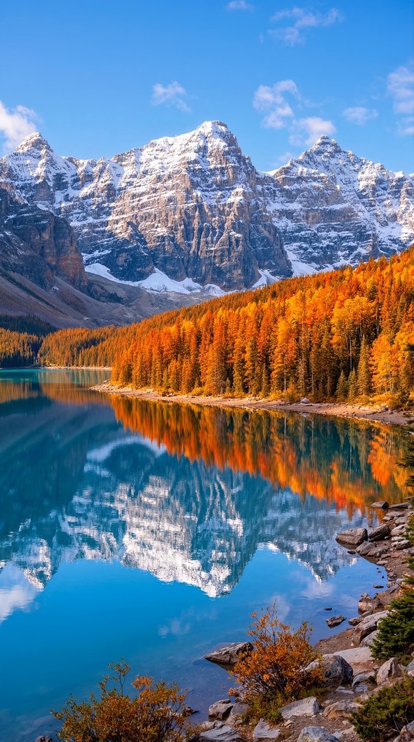 Mountain Lake Reflection HD Wallpaper 4K - Autumn Nature Landscape